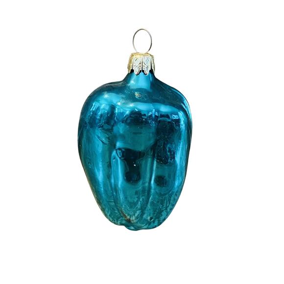 Lot of 6 Vintage Fruit & Vegetables Blown Glass Christmas Ornaments West Germany - Picture 5 of 8